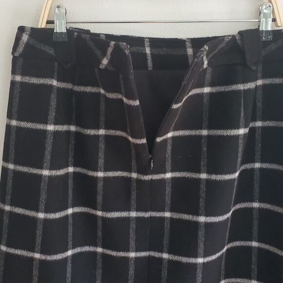 Talbots Wool Blend Flannel Mini Skirt Black Plaid NEW Academia Preppy Twee - Picture 7 of 14
